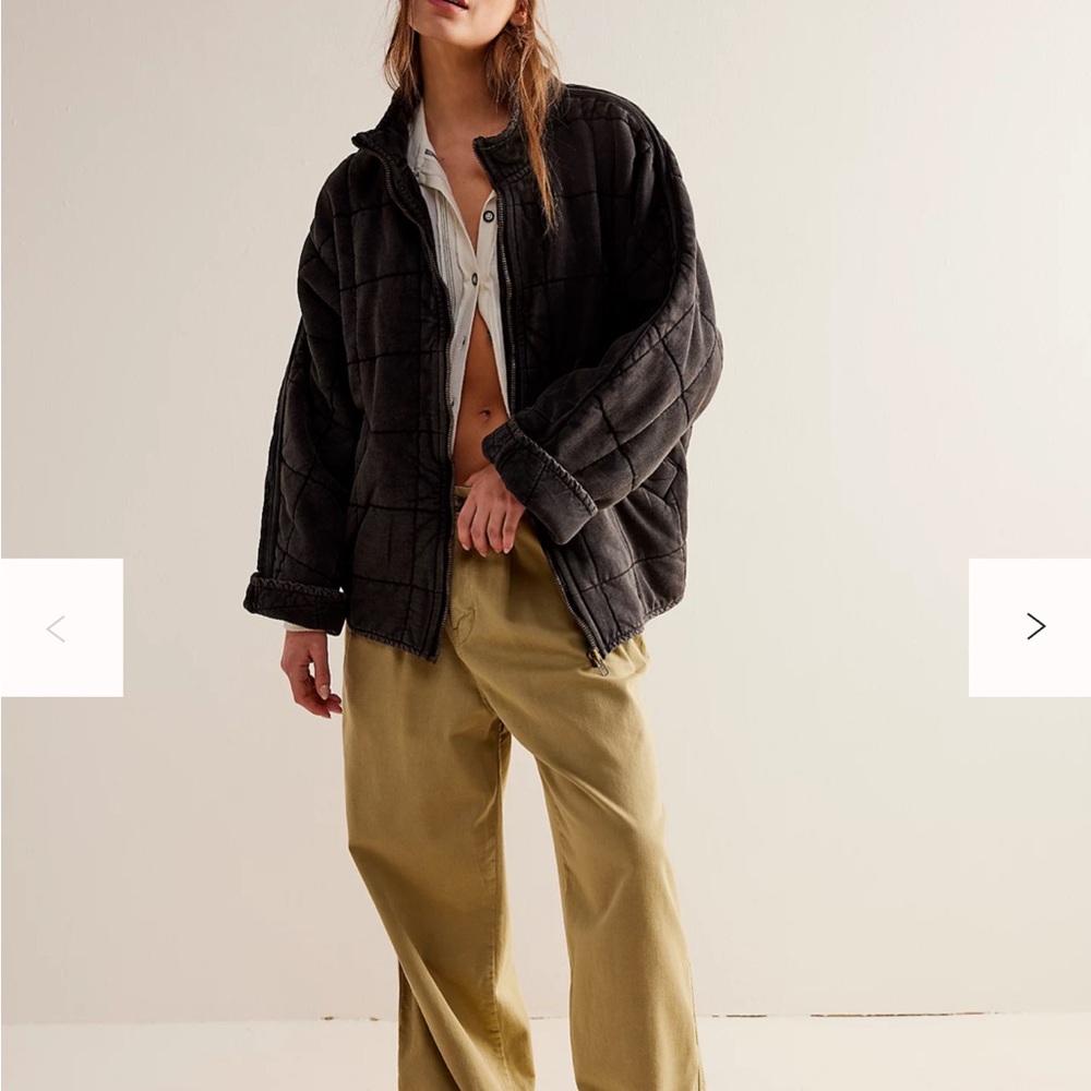 Free People Charcoal Puffer Jacket